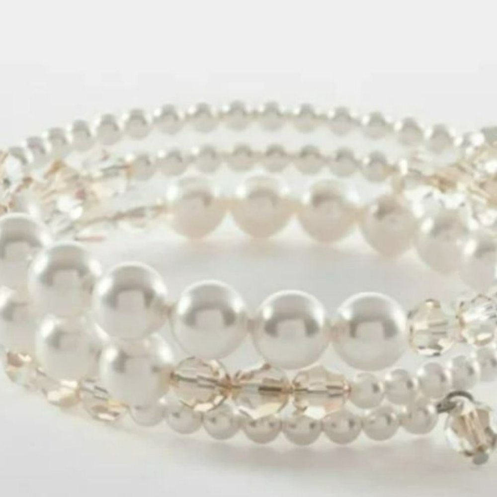 Touchstone Crystal Pearl Wrap Bracelet